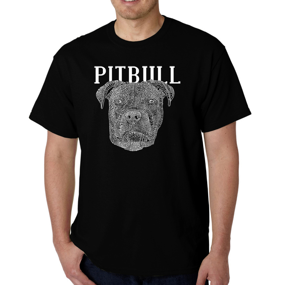 Men's Word Art T-shirt - Pitbull Face